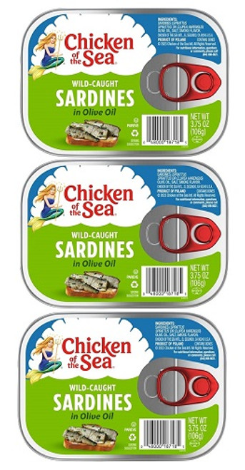 Chicken of the Sea Sardines Wild Caught in Olive Oil 3 Pack