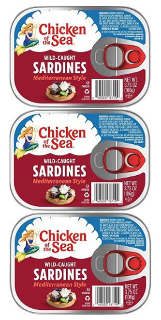 Chicken of the Sea Sardines Wild Caught Mediterranean Style 3 Pack