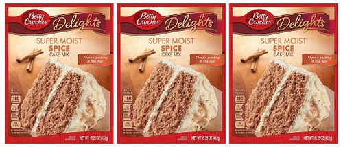 Betty Crocker Delights Super Moist Spice Cake Mix 3 Pack