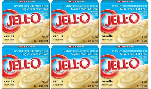 Jello Sugar Free Vanilla Instant Pudding & Pie Filling Mix 6 Pack