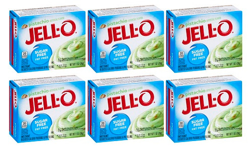Jello Sugar Free Pistachio Instant Pudding & Pie Filling Mix 6 Pack