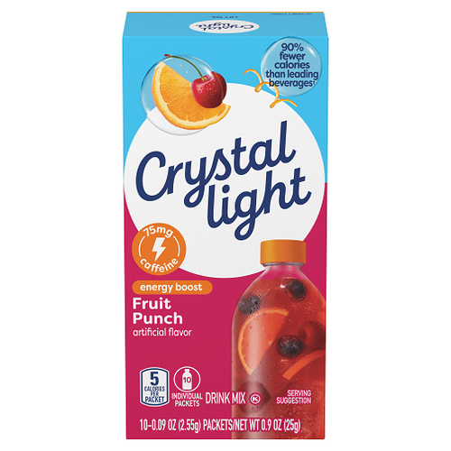 Crystal Light On The Go Energy Boost Drink Mix Fruit Punch