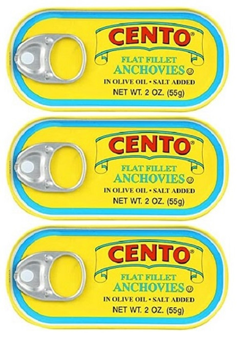 Cento Anchovies Flat Fillets in Olive Oil 3 Pack