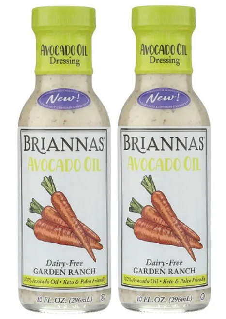 Briannas Avocado Oil Dressing Dairy Free Garden Ranch 2 Pack