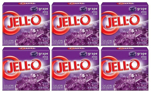 Jell-O Grape Instant Jello Gelatin Mix 6 Pack