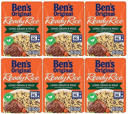 Ben's Original Ready Rice Long Grain & Wild 6 Pack