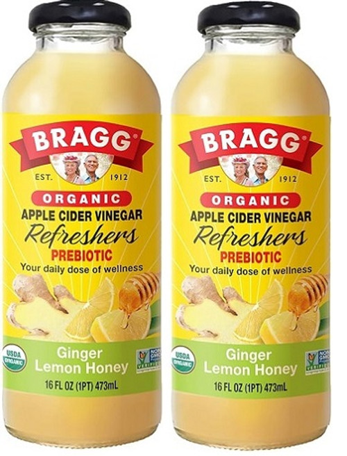 Bragg Organic Apple Cider Vinegar Refreshers Ginger Lemon Honey 2 Pack