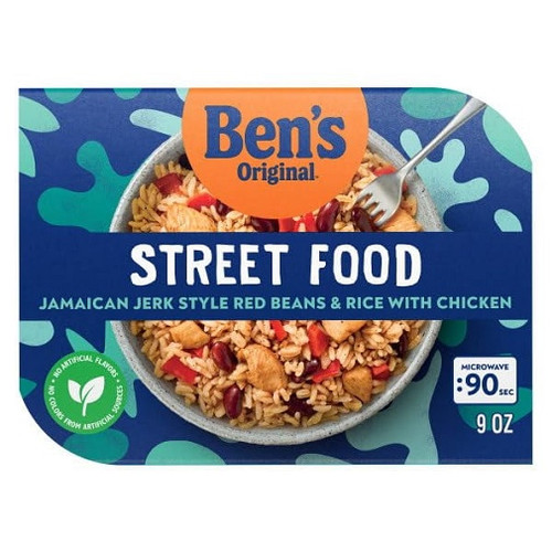 Ben's Original Street Food Jamaican Jerk Style Red Beans & Rice Chicken