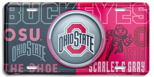 Ohio State Buckeyes NCAA Bullseye License Plate