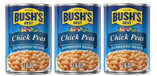 Bush's Best Chick Peas Garbanzo Beans 3 Can Pack