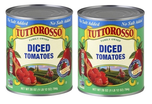 Tuttorosso Diced Tomatoes No Salt Added 2 Can Pack - Shop Jadas