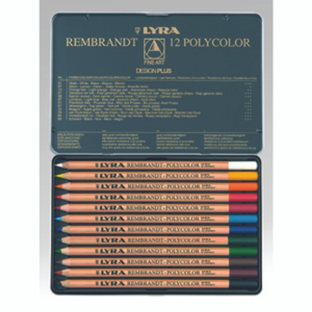 LYRA Rembrandt Polycolor Pencils Set of 12 Assorted Colors for