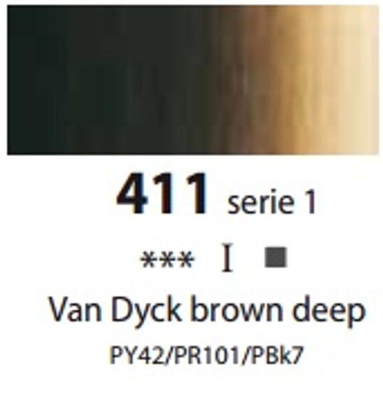 Sennelier Artists Oils - Van Dyck Brown Deep S1 - 40ml