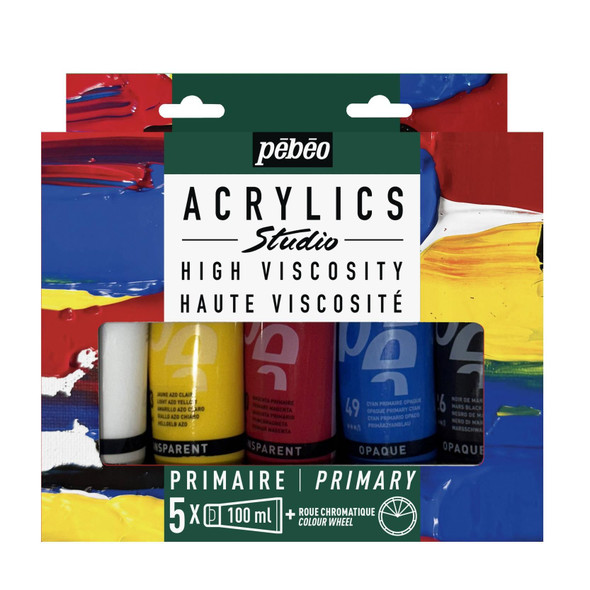 Pebeo Studio Acrylic Set of 5 x 100ml