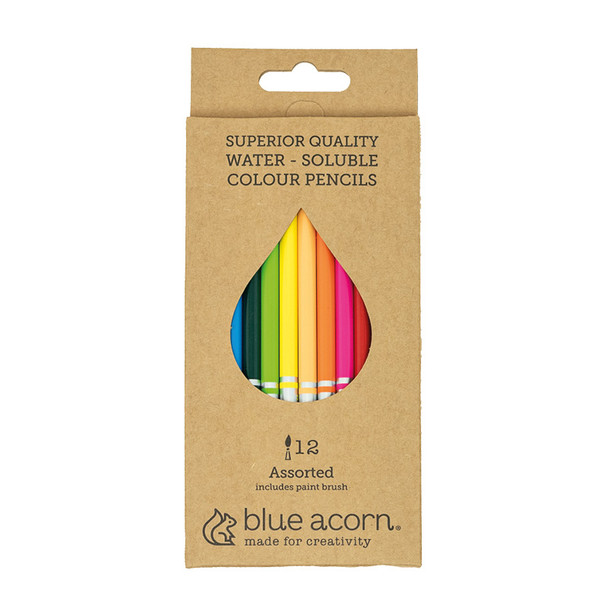 Blue Acorn - Water-Soluble Coloured Pencil Set of 12