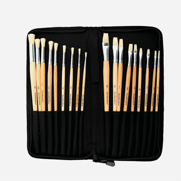 Swallow Brush Set of 18 with Case