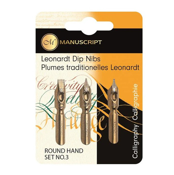 Manuscript - Round Hand Nibs (3) Set of 3