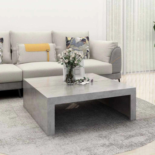 Klubska mizica betonsko siva 100x100x35 cm inženirski les