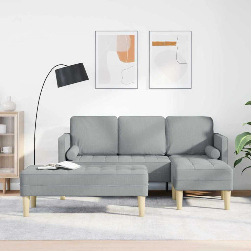 Kavčna garnitura 2 pcs Svetlo siva 173 x 131 x 67 cm blago