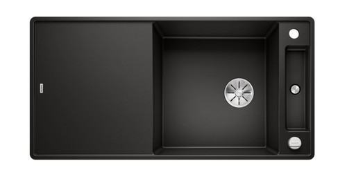 AXIA III XL 6 S-F, obračljiv, črn, steklena deska, 525859 + SIFON