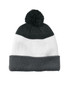Port Authority Cozy Striped Pom Beanie