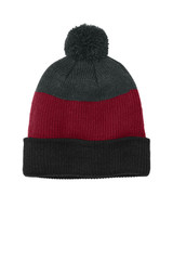 Port Authority Cozy Striped Pom Beanie