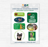 Lyme Disease Awareness Paws V2 Sticker Sheet  5" X 7"