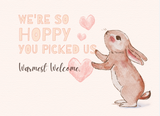 5 x 7 Welcome Card – Rabbit with Blank Envelopes
