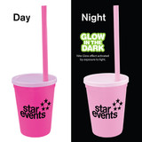12 oz. Glow in the Dark Stadium Cup with Straw