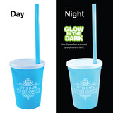 12 oz. Glow in the Dark Stadium Cup with Straw