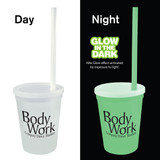 12 oz. Glow in the Dark Stadium Cup with Straw