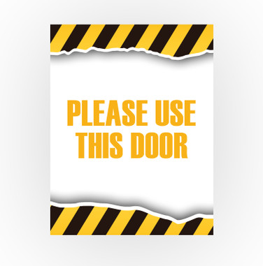 Caution Sign - Please Use This Door 8.5 X 11 Poster