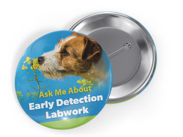 Early Detection Buttons - Dog & Flower Design