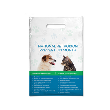 Pet Poison Prevention V2  9 x 13 Full Color Supply Bag – One Side