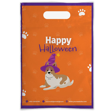 Happy Halloween  Dog A – 9" x 13" 2-Sided Plastic Supply Bag