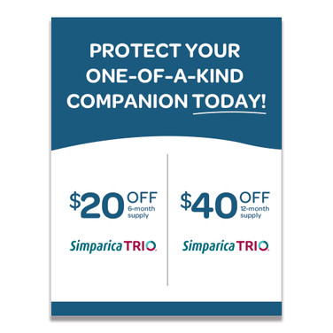 Livewell  Discount Counter Cards - Simparica Trio