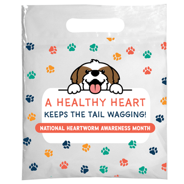 7.5 x 9 Heartworm Awareness Full Color Plastic Supply Bag – One Side