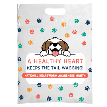 12 x 16 Heartworm Awareness Full Color Plastic Supply Bag – One Side