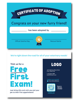 Free First Exam 5 x 7 Postcard