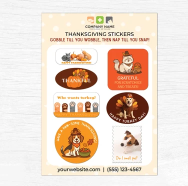 Thanksgiving Stickers 5" X 7"