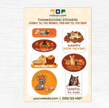 Thanksgiving Stickers 5" X 7"