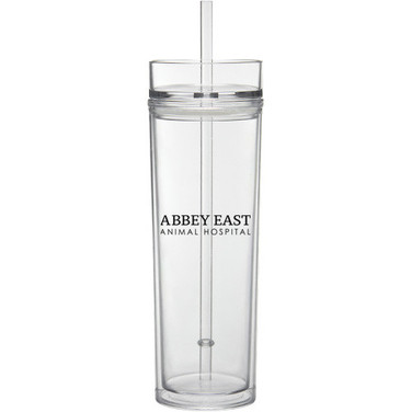 16 oz. Slim Tumbler with Straw: 24 Hour Rush