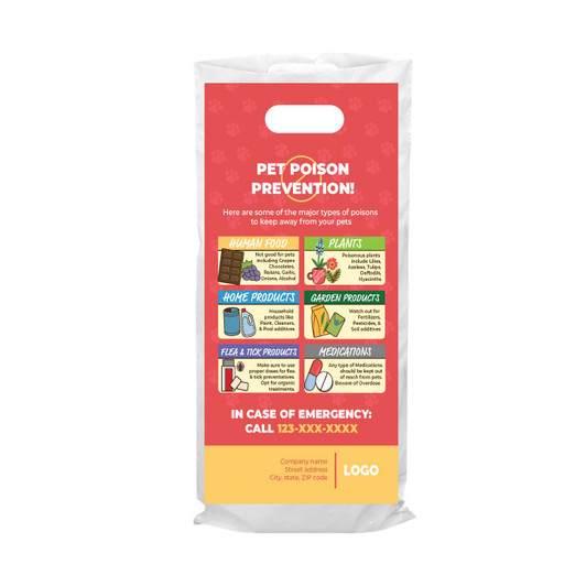 Pet Poison Prevention 6 x 13 Full Color Supply Bag – One Side
