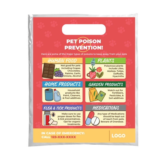 Pet Poison Prevention  12 x 16 Full Color Supply Bag – One Side