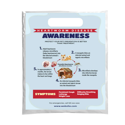 Heartworm Disease Awareness  12 x 16 Full Color Supply Bag – One Side