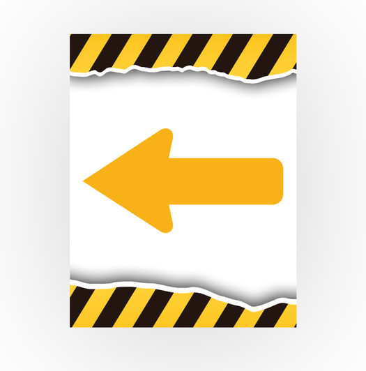 Caution Sign - This Way Left 8.5 X 11 Poster