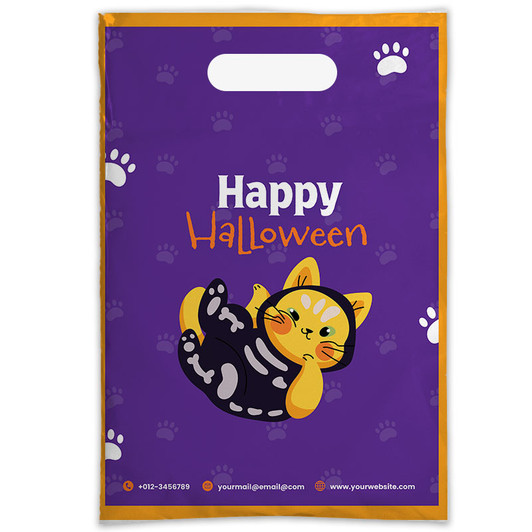 Happy Halloween  Cat A – 9" x 13" 2-Sided Plastic Supply Bag