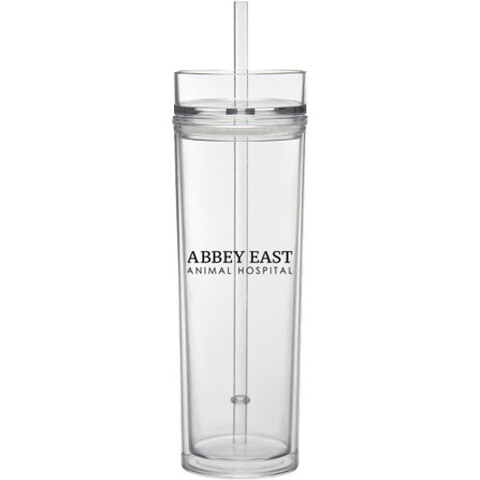 16 oz. Slim Tumbler with Straw: 24 Hour Rush
