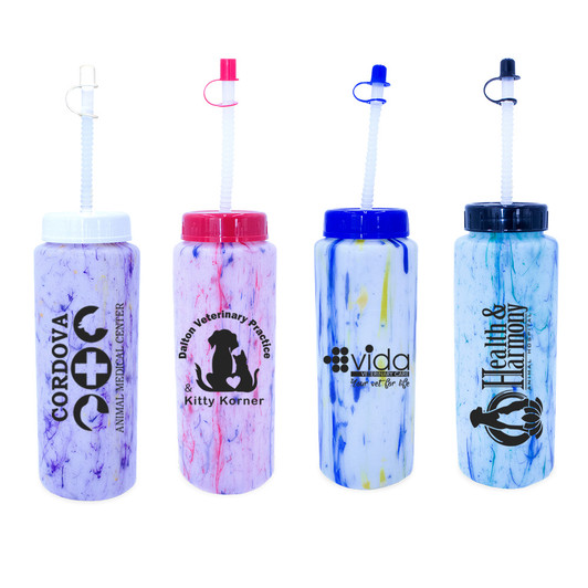 Giveaway Mood Sports Bottles With Flexible Straw (32 Oz., Full Color Logo)