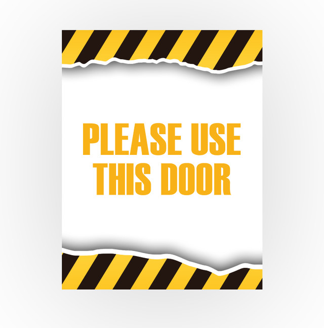 Caution Sign - Please Use This Door 8.5 X 11 Poster